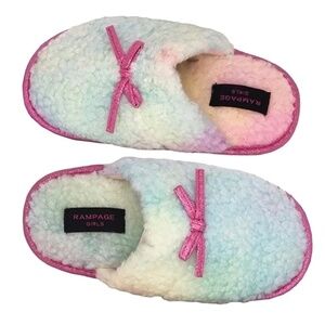 Rampage House Bedroom Slippers Barbiecore Rainbow Faux Fur Sherpa Cute Pretty